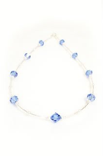 .925 Sterling Silver Sapphire Blue Crystal Necklace MADE WITH SWAROVSKI ELEMENTS