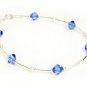 .925 Sterling Silver Sapphire Blue Crystal Necklace MADE WITH SWAROVSKI ELEMENTS