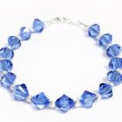 .925 Sterling Silver Bracelet Sapphire Blue Crystals MADE WITH SWAROVSKI ELEMENTS