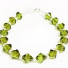 .925 Sterling Silver Bracelet Olivine Crystals MADE WITH SWAROVSKI ELEMENTS
