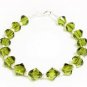 .925 Sterling Silver Bracelet Olivine Crystals MADE WITH SWAROVSKI ELEMENTS