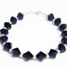 .925 Sterling Silver Bracelet Navy Indigo Crystals MADE WITH SWAROVSKI ELEMENTS