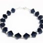 .925 Sterling Silver Bracelet Navy Indigo Crystals MADE WITH SWAROVSKI ELEMENTS