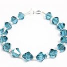 .925 Sterling Silver Bracelet Indicolite Blue Crystals MADE WITH SWAROVSKI ELEMENTS