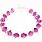 .925 Sterling Silver Bracelet Fuhsia Pink Crystals MADE WITH SWAROVSKI ELEMENTS