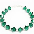 .925 Sterling Silver Bracelet Emerald Green Crystals MADE WITH SWAROVSKI ELEMENTS