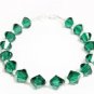 .925 Sterling Silver Bracelet Emerald Green Crystals MADE WITH SWAROVSKI ELEMENTS
