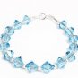 .925 Sterling Silver Bracelet Aqua Blue Crystals MADE WITH SWAROVSKI ELEMENTS