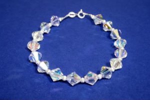 .925 Sterling Silver Bracelet Crystals AB MADE WITH SWAROVSKI ELEMENTS