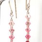 .925 Sterling Silver Rose Fuchsia Pink Crystal MADE WITH SWAROVSKI ELEMENTS