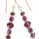 .925 Sterling Silver Amethyst Purple Crystal Earrings made with SWAROVSKI ELEMENTS