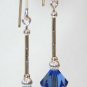 .925 Sterling Silver Earrings Sapphire Blue Crsytals made with SWAROVSKI ELEMENTS