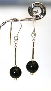 .925 Sterling Silver Jet Black Pearls & Crystals made with SWAROVSKI ELEMENTS
