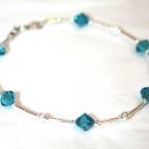 .925 Sterling Silver Indicolite Blue Crystals made with SWAROVSKI ELEMENTS