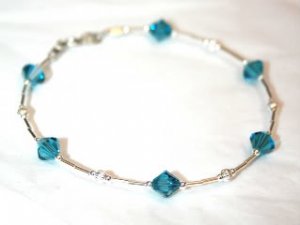 .925 Sterling Silver Indicolite Blue Crystals made with SWAROVSKI ELEMENTS