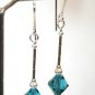 .925 Sterling Silver Indicolite Blue Crystals made with SWAROVSKI ELEMENTS