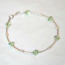 .925 Sterling Silver Light Green Crystal Bracelet made with SWAROVSKI ELEMENTS