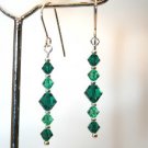 .925 Sterling Silver Earrings Emerald Green made with SWAROVSKI ELEMENTS