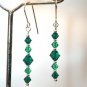 .925 Sterling Silver Earrings Emerald Green made with SWAROVSKI ELEMENTS