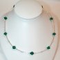 .925 Sterling Silver Emerald Green Necklace Crystal made with SWAROVSKI ELEMENTS