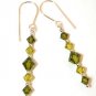 .925 Sterling Silver Olivine Green Crystals made with SWAROVSKI ELEMENTS