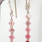 .925 Sterling Silver Rose Fuchsia Crystal Earrings made with SWAROVSKI ELEMENTS