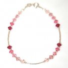 .925 Sterling Silver Rose Fuchsia Crystal Bracelet made with SWAROVSKI ELEMENT