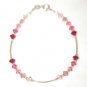 .925 Sterling Silver Rose Fuchsia Crystal Bracelet made with SWAROVSKI ELEMENT