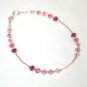 .925 Sterling Silver Rose Fuchsia Crystal Bracelet made with SWAROVSKI ELEMENT