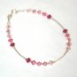 .925 Sterling Silver Rose Fuchsia Crystal Bracelet made with SWAROVSKI ELEMENT