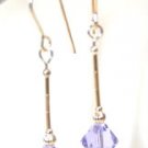.925 Sterling Silver Violet Light Purple Earrings made with SWAROVSKI ELEMENT