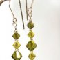 .925 Sterling Silver Earrings Olivine Green made with SWAROVSKI ELEMENTS