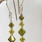 .925 Sterling Silver Earrings Olivine Green made with SWAROVSKI ELEMENTS