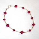 .925 Sterling Silver Rose Pink Fuchsia Crystal made with SWAROVSKI ELEMENTS