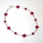 .925 Sterling Silver Rose Pink Fuchsia Crystal made with SWAROVSKI ELEMENTS