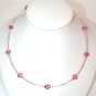 .925 Sterling Silver Rose Pink Crystal Neklace made with SWAROVSKI ELEMENTS