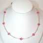 .925 Sterling Silver Rose Pink Crystal Neklace made with SWAROVSKI ELEMENTS