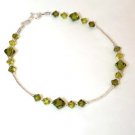 .925 Sterling Silver Olivine Green Crystal Bracelet made with SWAROVSKI ELEMENTS