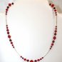 .925 Sterling Silver Siam Red Crystals Necklace made with SWAROVSKI ELEMENTS