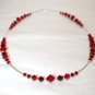 .925 Sterling Silver Siam Red Crystals Necklace made with SWAROVSKI ELEMENTS