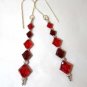 .925 Sterling Silver Siam Red Crystals Necklace made with SWAROVSKI ELEMENTS