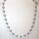 .925 Sterling Silver Light Grey Pearl Necklace made with SWAROVSKI ELEMENTS