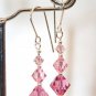 .925 Sterling Silver Rose Pink Earrings  made with SWAROVSKI ELEMENTS