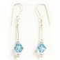 .925 Sterling Silver Earrings Aquamarine Crystals made with SWAROVSKI ELEMENTS