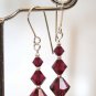 .925 Sterling Silver Ruby Pink Crystal Earrings made with SWAROVSKI ELEMENTS