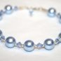 .925 Sterling Silver Light Blue Pearls Crystals Bracelet made with SWAROVSKI ELEMENTS