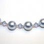 .925 Sterling Silver Baby Light Blue Pearl Necklace made with SWAROVSKI ELEMENT