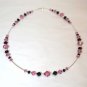 .925 Sterling Silver Pink Black Crystal Neklace made with SWAROVSKI ELEMENTS