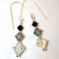 .925 Sterling Silver Grey Black Crystal Necklace made with SWAROVSKI ELEMENTS
