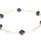 .925 Sterling Silver Purple Bracelet  made with SWAROVSKI ELEMENTS